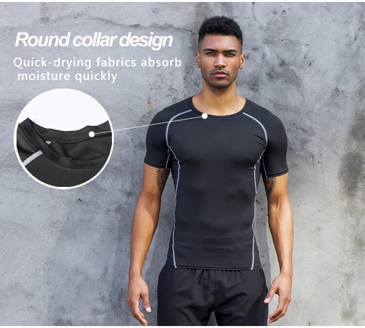 Men's Compression Short Sleeve Sports Running Shirts Fitness Quick Dry T-shirt gallery