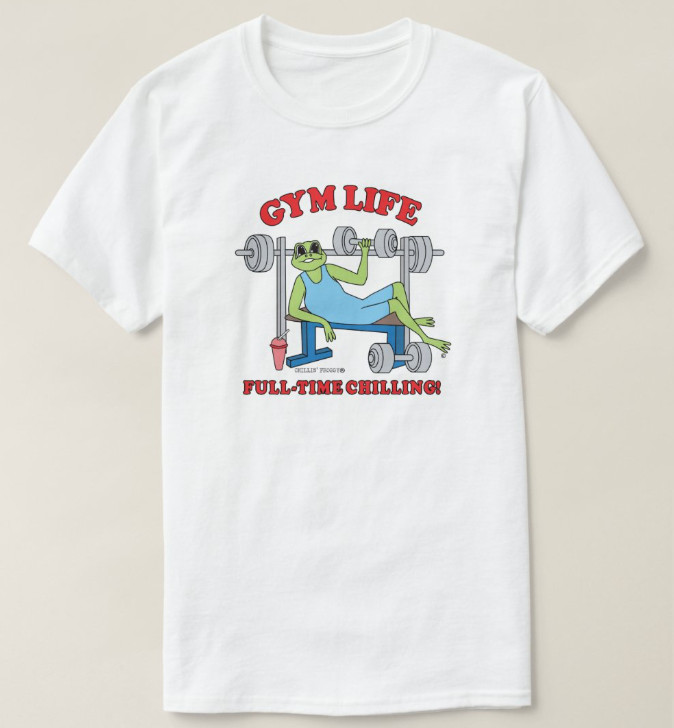 Gym Life by Chillin' Froggy Workout Exercise Vintage Muscle Logo T-Shirt NEW gallery