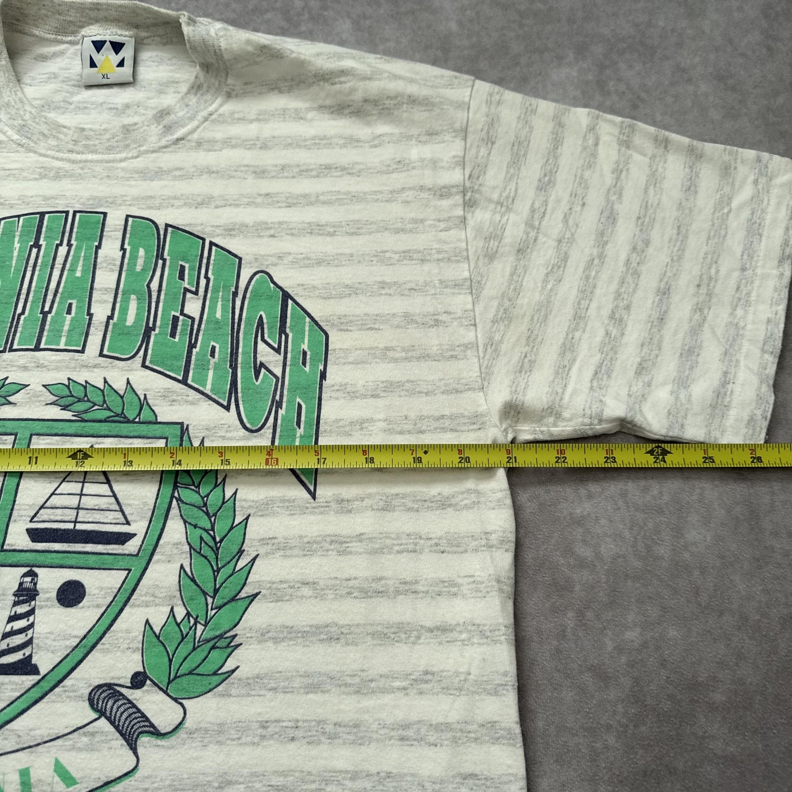 Vintage 90s Virginia Beach Shirt Mens XL Stripe Nautical Surf Beach gallery