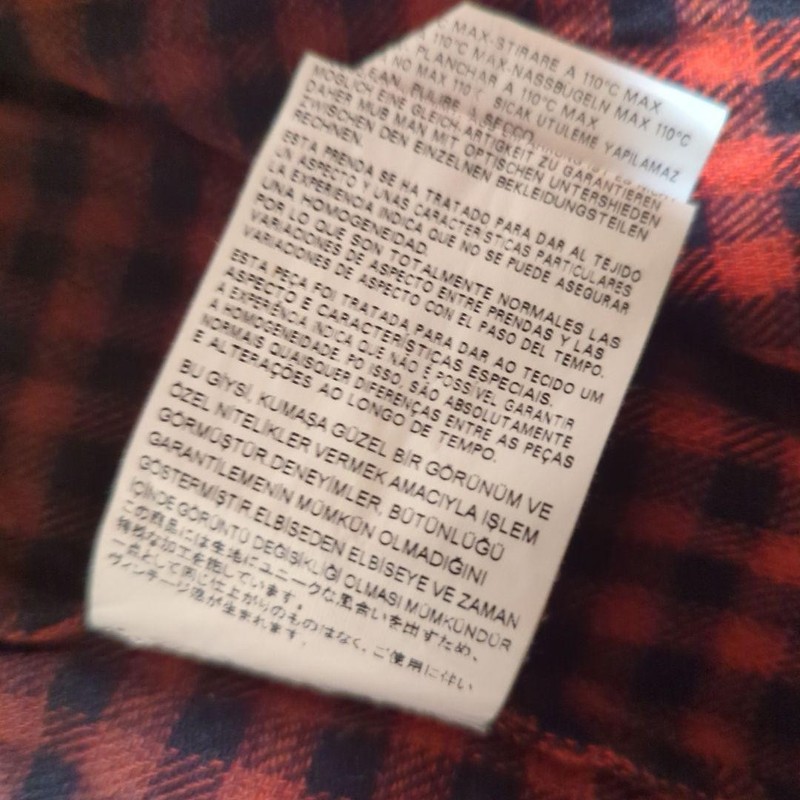 Diesel Wool Blend Gradient Check Shirt Black Gold Red/Black Used gallery