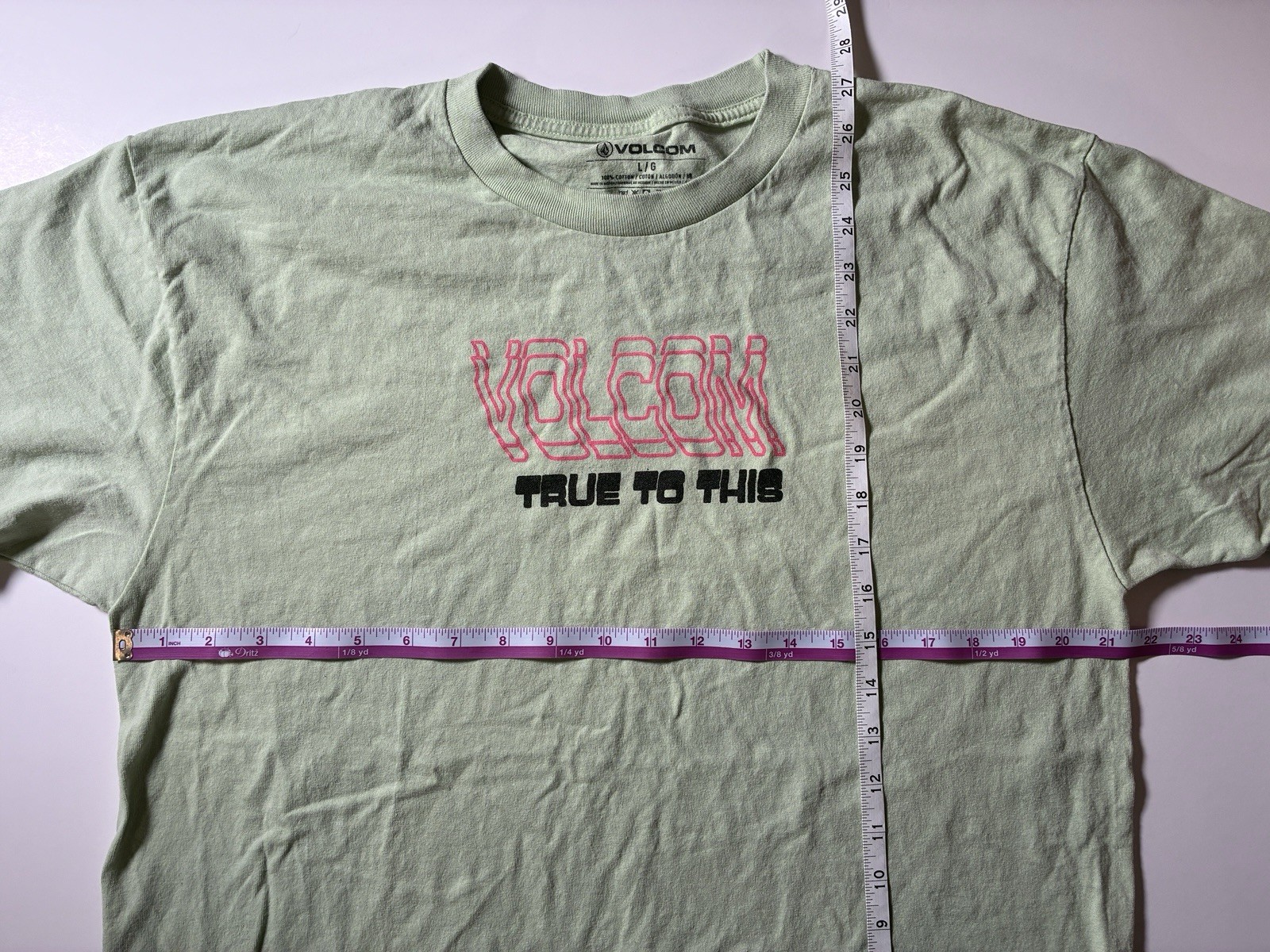 Volcom True To This Graphic T-Shirt Men's Size Large Mint Green 100% Cotton 2023 gallery