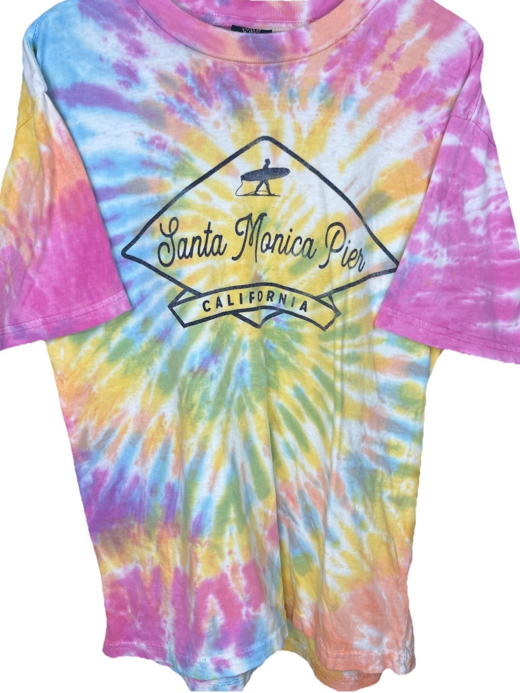 Vintage Santa Monica California Pier T Shirt Tie Dye Unisex Adult Size Small gallery