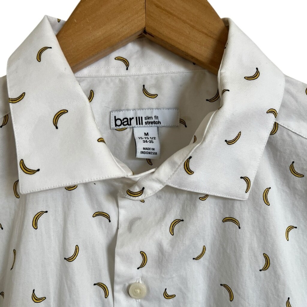 Bar III Performance Banana Button Down Shirt Medium gallery
