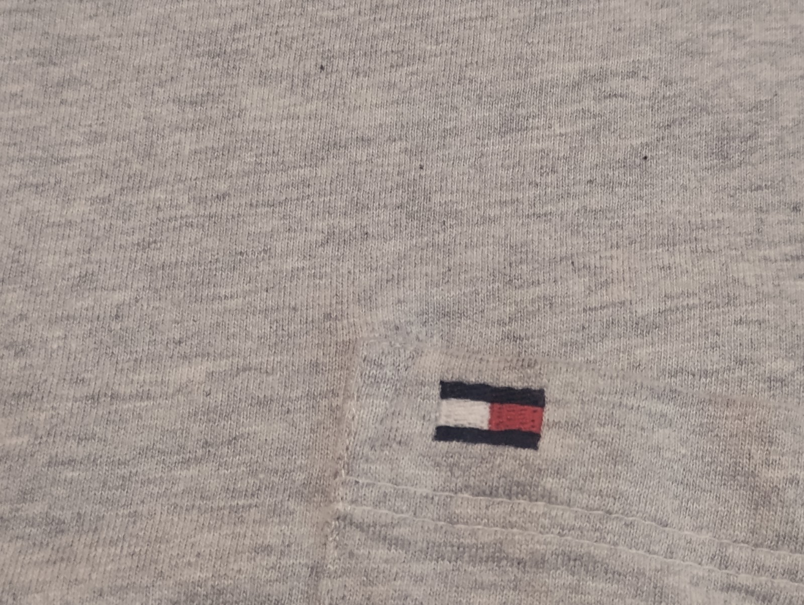 Tommy Hilfiger Men’s Short Sleeve Shirt Pocket Logo Light Blue & Gray XL gallery