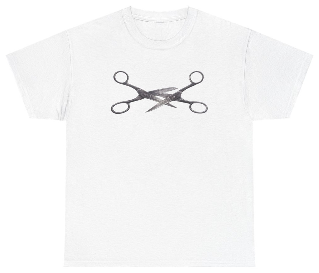 Crossed Scissors Tee, Sapphic Humor Shirt | Unethical Threads gallery
