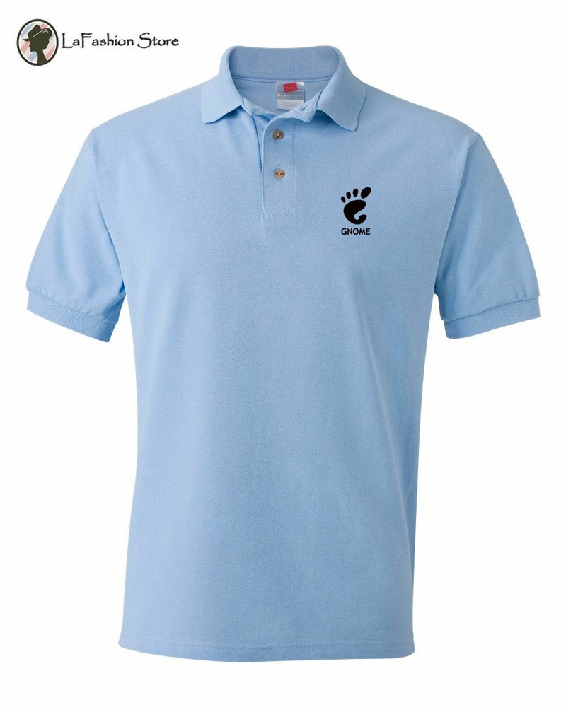 Gnome Desktop Logo Fedora CentOS Computer Geek Linux Polo Shirt S-5XL