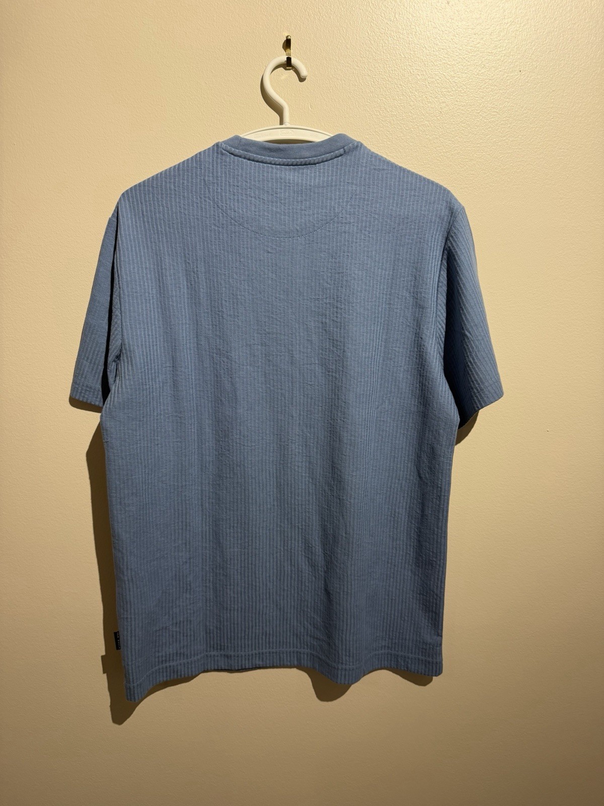 Ted Baker Drop Needle Rib Crew Neck Tee Shirt Mens S Coronet Blue $95 MSRP gallery