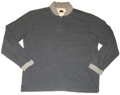 Men’s LEFT COAST TEE Heathered Blue L/S 1/4 Zip Jersey Knit Pullover XXL
