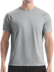 Men’s UPF 50+ Quick Dry Rash Guard Short Sleeve Swim Shirt for Surfing Fishing