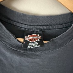 90’s Single Stitch Harley Tee Harley Davidson black tee with eagle graphic L