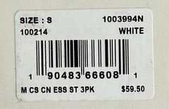 Tommy John 1003994N Crew Neck 3 Pk Cool Cotton Stretch White Shirt (New in Box)