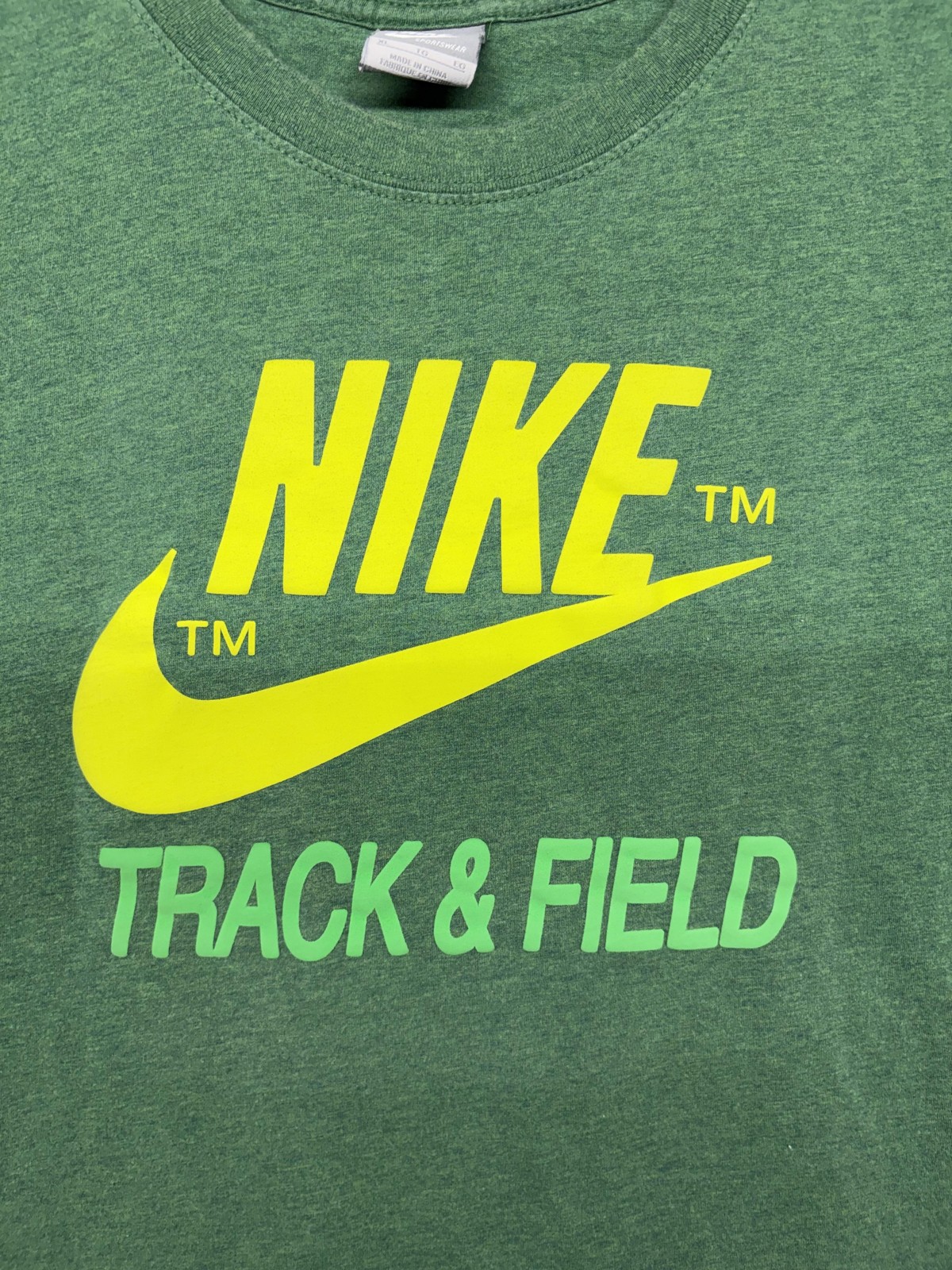 VTG Nike Shirt Mens XL Extra Large Green Short Sleeve Track & Field Sportswear gallery