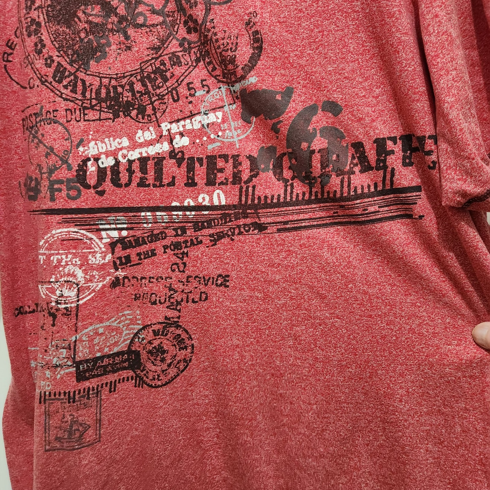 Quilted Giraffe Red Mens Sz 5x Graphic Short Sleeve T-Shirt gallery