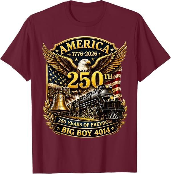 Big Boy 4014 Train USA 250th Anniversary Patriotic American T-Shirt gallery
