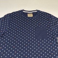 Hudson & Barrow Shirt Men’s Large Navy Geometric Short Sleeve Pocket Tee NEW