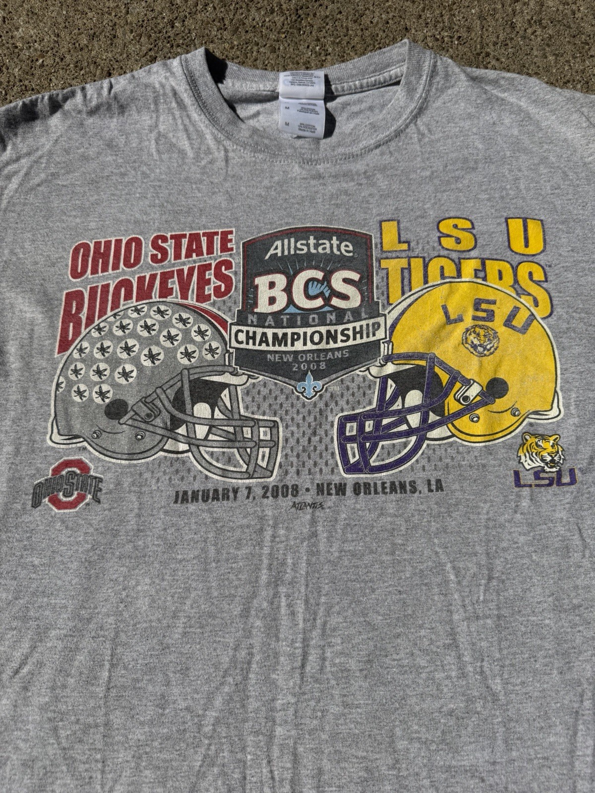 Vintage Ohio State Vs LSU T-shirt Size M, Heather Grey gallery