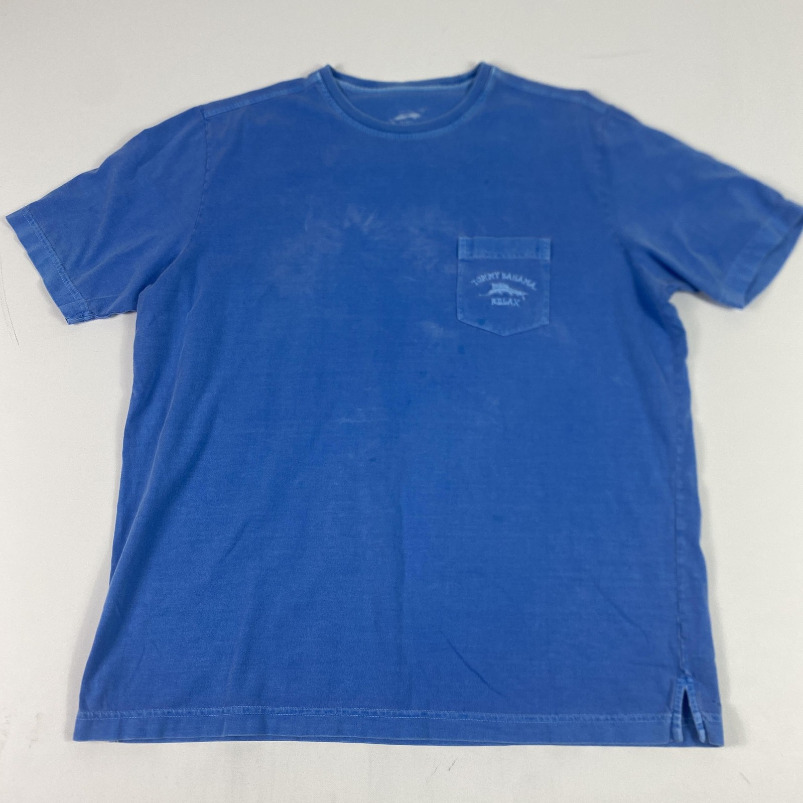 Tommy Bahama Shirt Mens Small Blue Relax Pocket Tee Faded Cotton Casual gallery