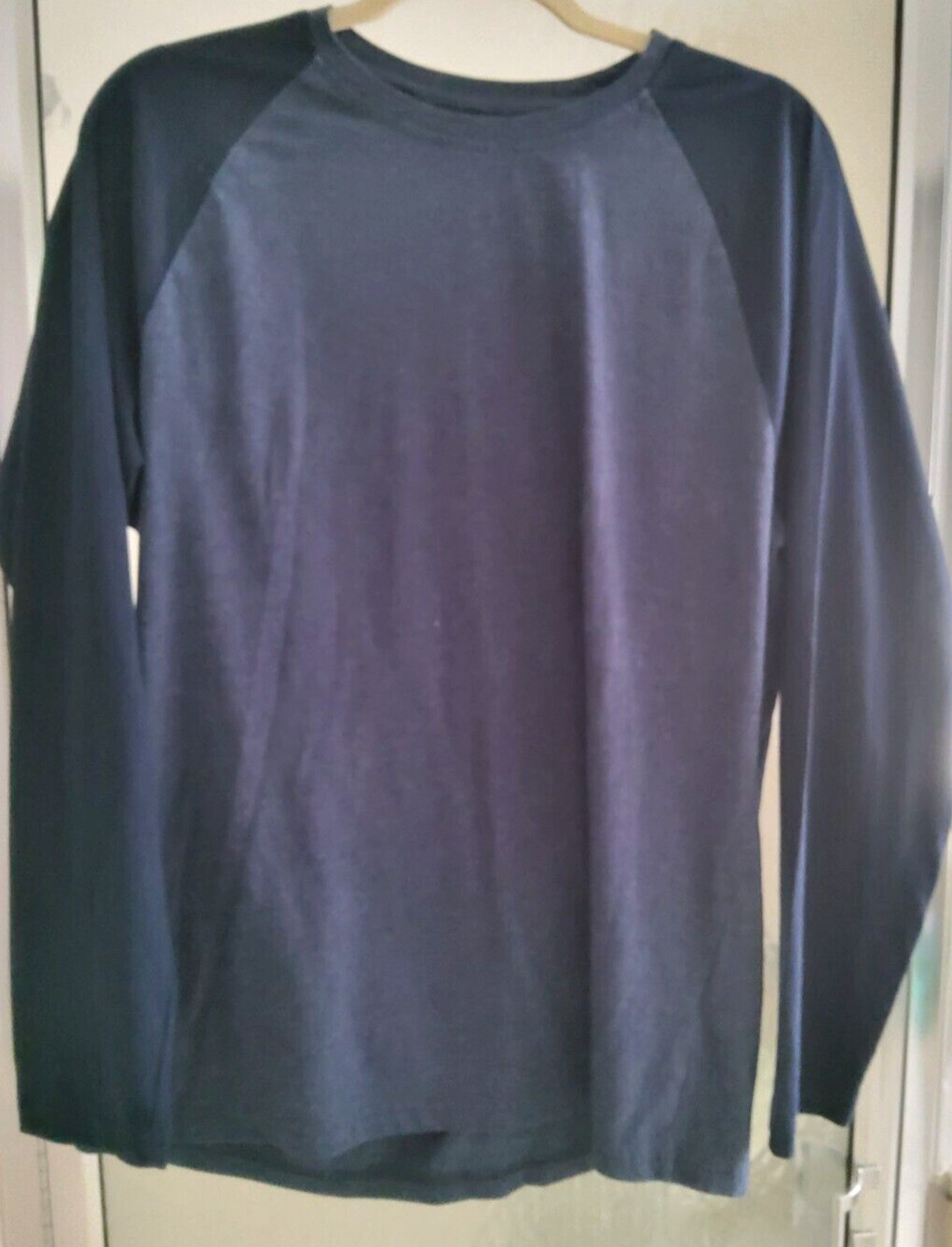 ALFANI MENS EASY CARE COLORBLOCK T-SHIRT-LARGE-BLUES-CREW NECK-LONG SLEEVES-*NEW gallery