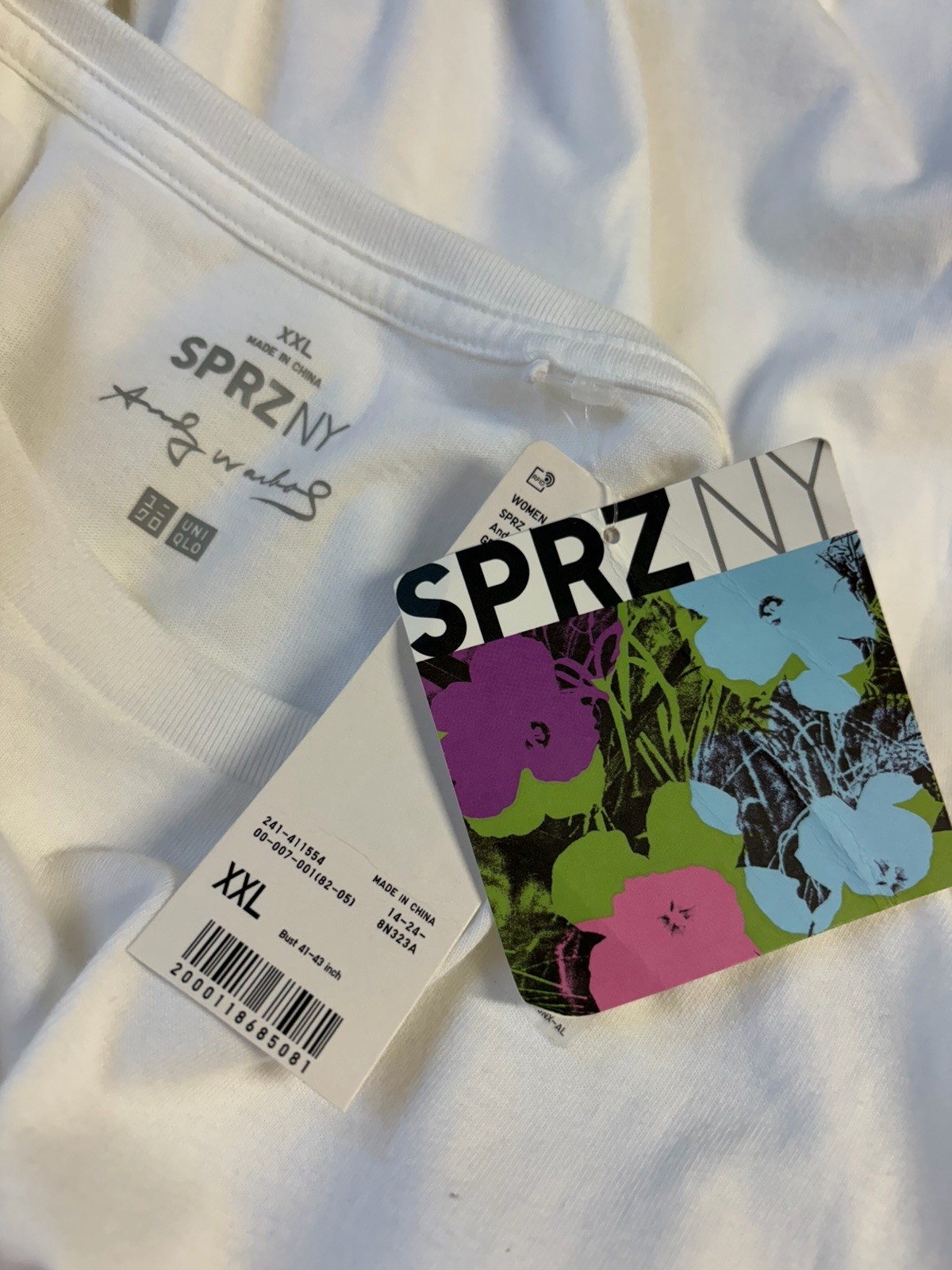 NWT Uniqlo SPRZ NY Andy Warhol White T Shirt Cats Artsy Unisex XXL 2XL Rare gallery