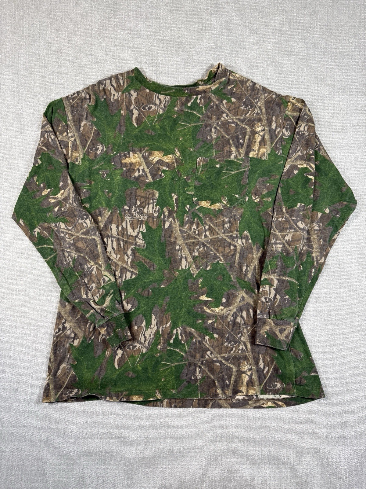 Mossy Oak Shirt Mens XL Camo Long Sleeve Pocket Hunting Outdoors Real Tree Style
