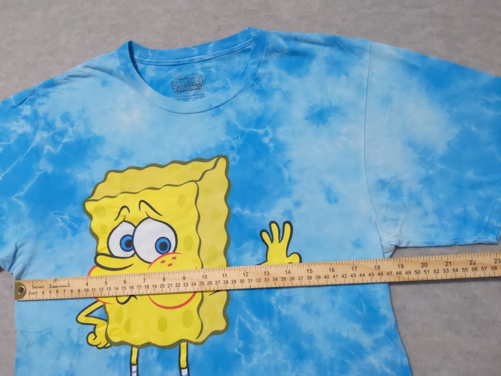 SpongeBob Square Pants Men's Tye Die T shirt Blue Size Medium Nickelodeon Tee gallery