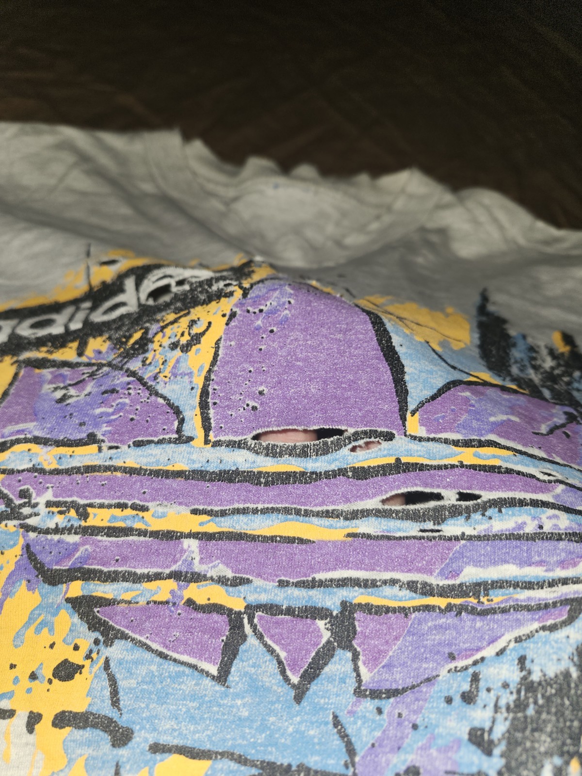Vintage Thrashed Adidas T Shirt Y2k No Tags Size Xl? Many Holes gallery