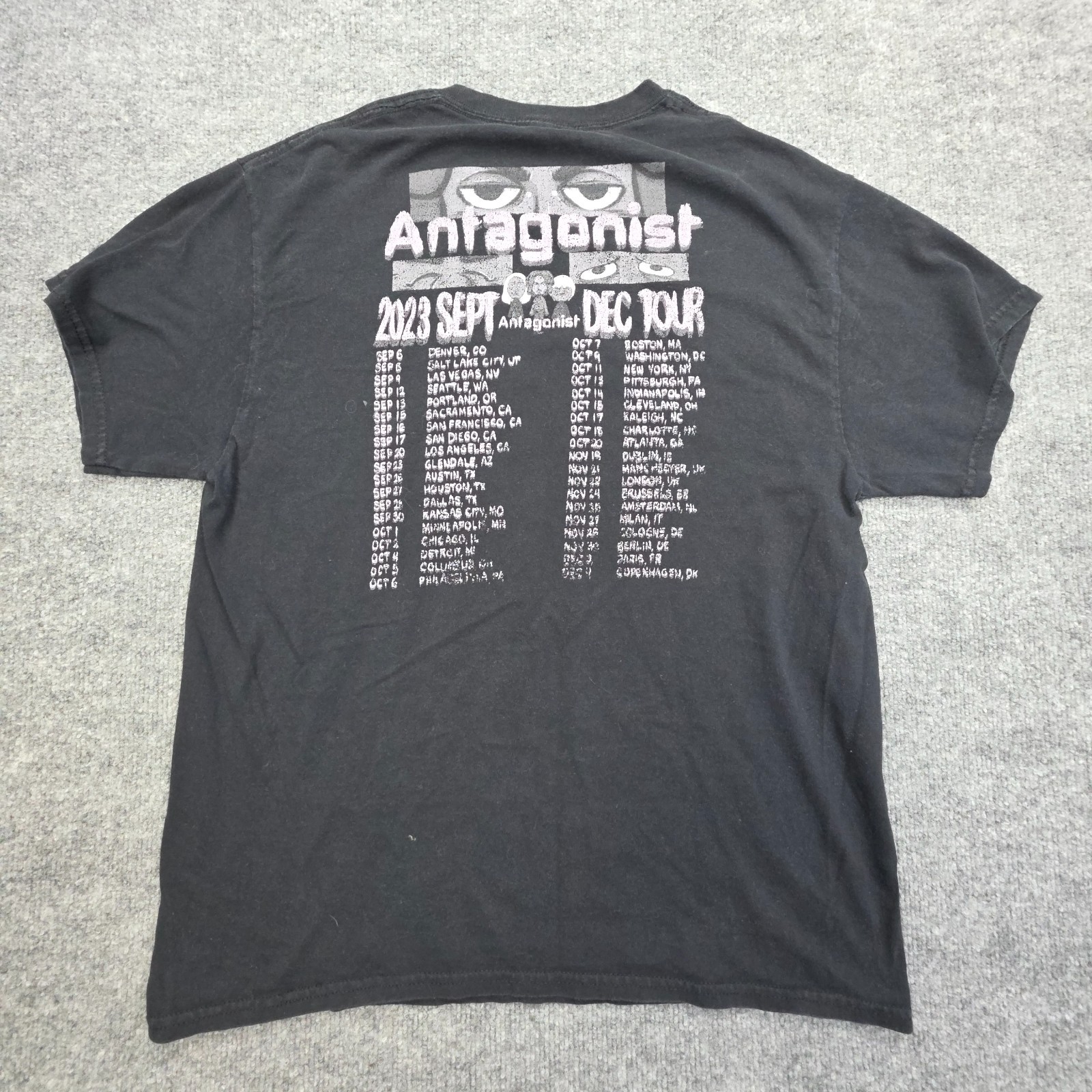 Playboi Carti Antagonist Tour T-Shirt Size Large Black Graphic 2023 Rap Tee gallery