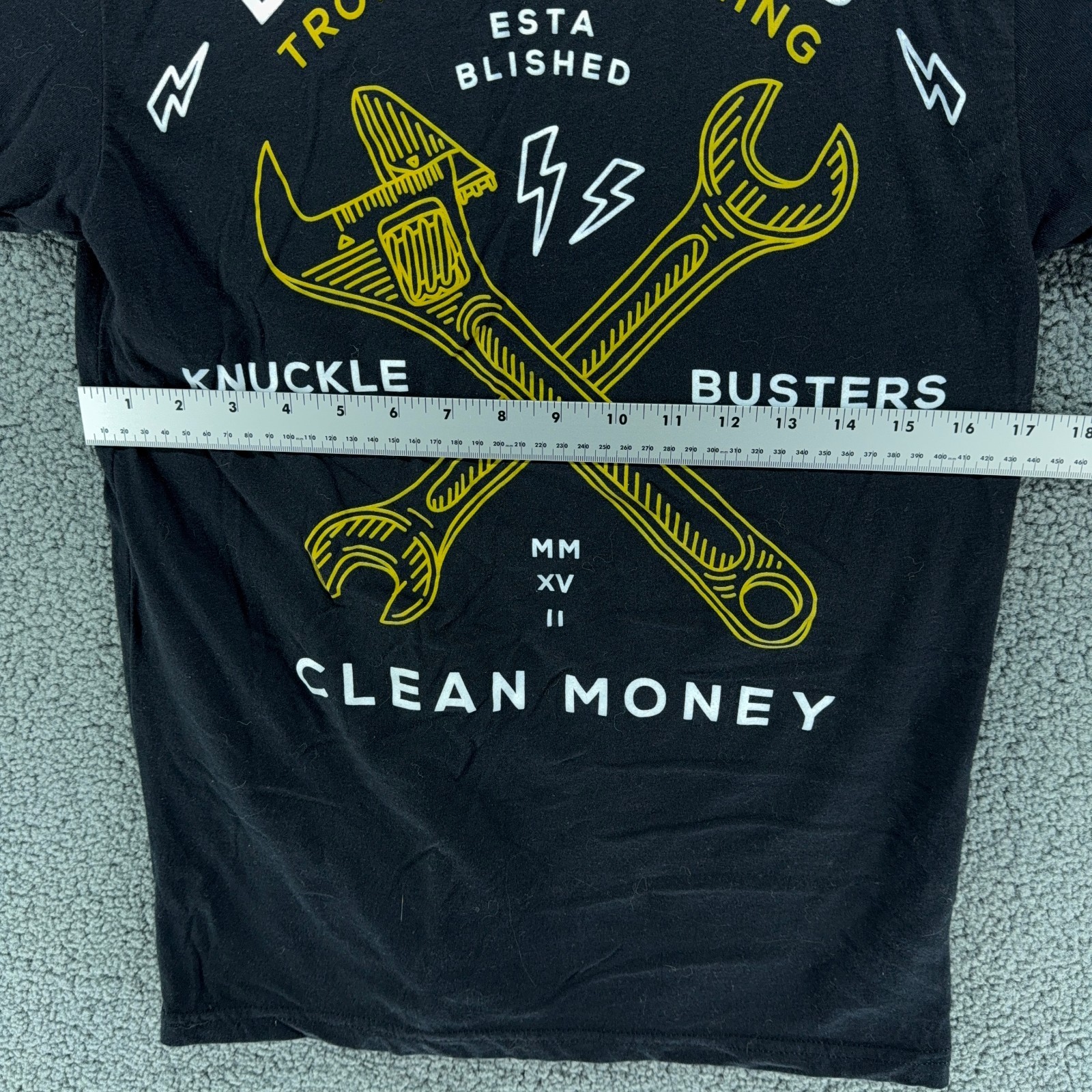 Troll Co T Shirt Mens Small Black Dirty Hands Clean Money Graphic Back Workwear gallery