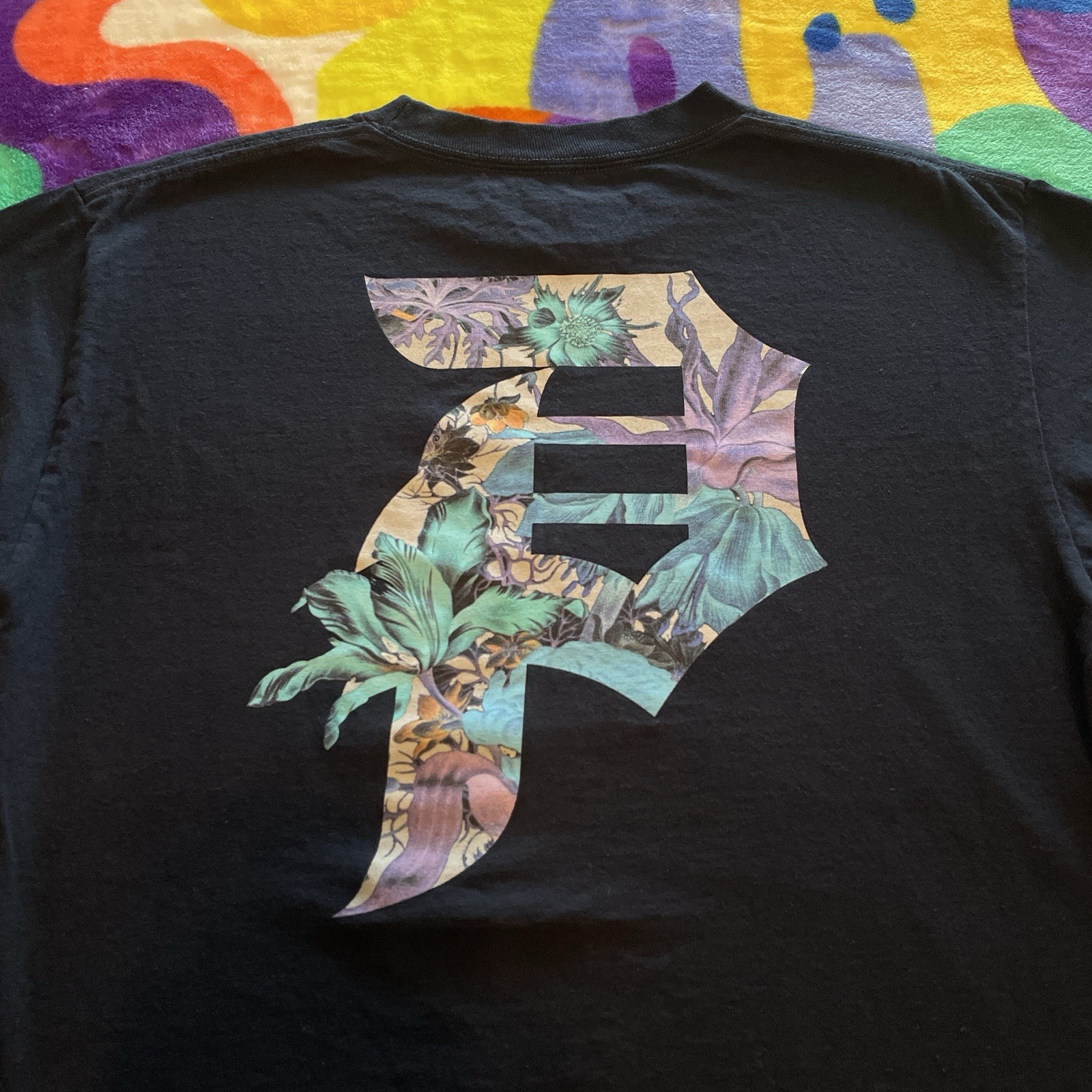 Primitive Apparel T-Shirt Men’s Medium Black Skateboarding Streetwear Floral Art gallery