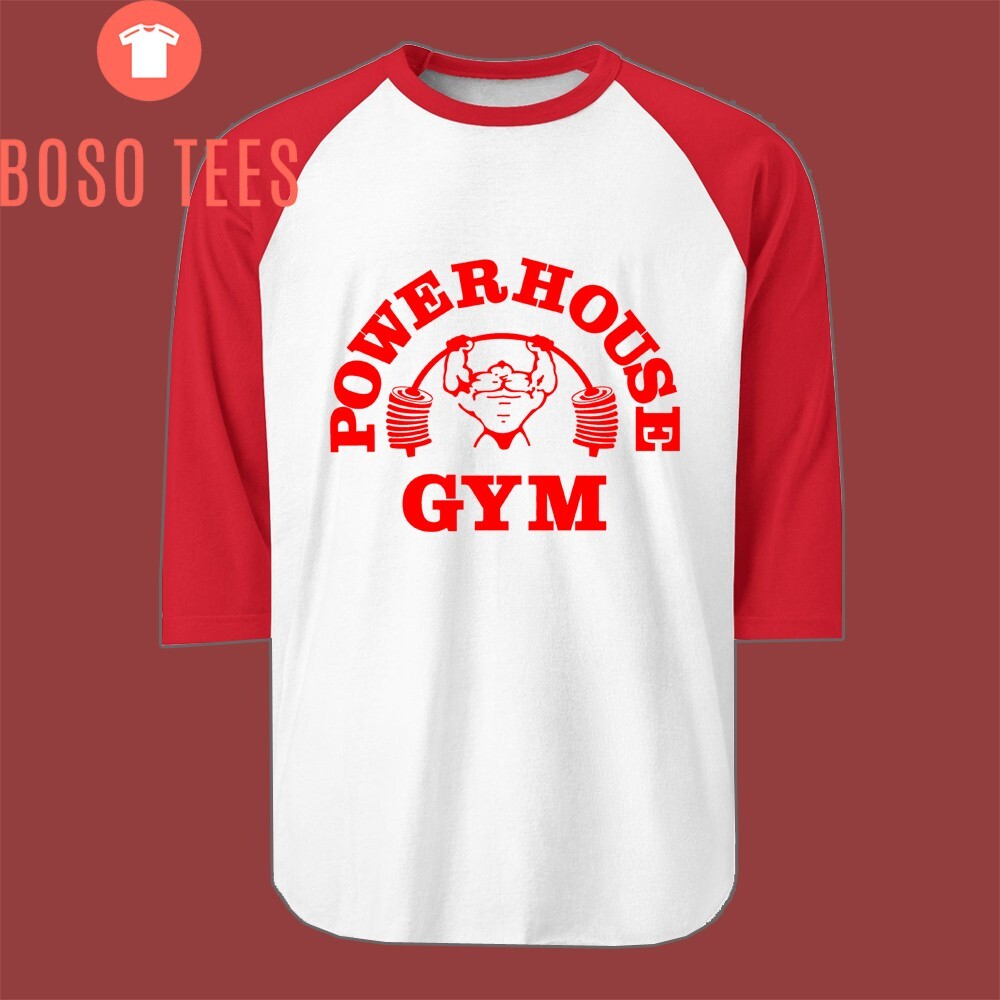 Powerhouse Gym Red Men’s Raglan Red Size S to 2XL