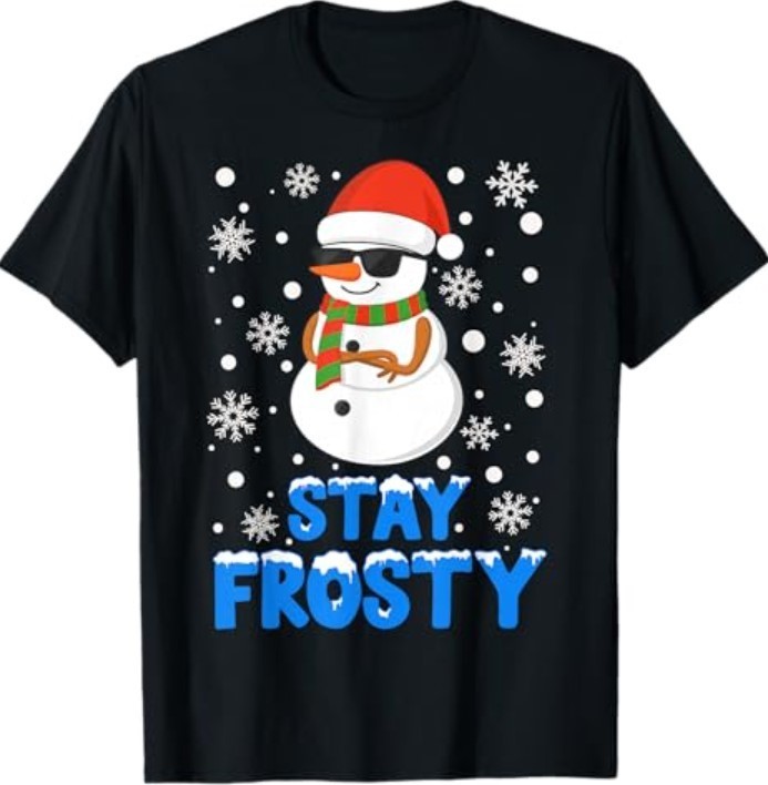 Christmas Tee Funny Frosty Xmas Cool Snowman Women Men T-Shirt gallery