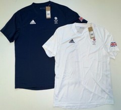 Adidas Training Shirt Team GB Tech Olympic Jersey White Blue XS S M L XL 2XL 3XL