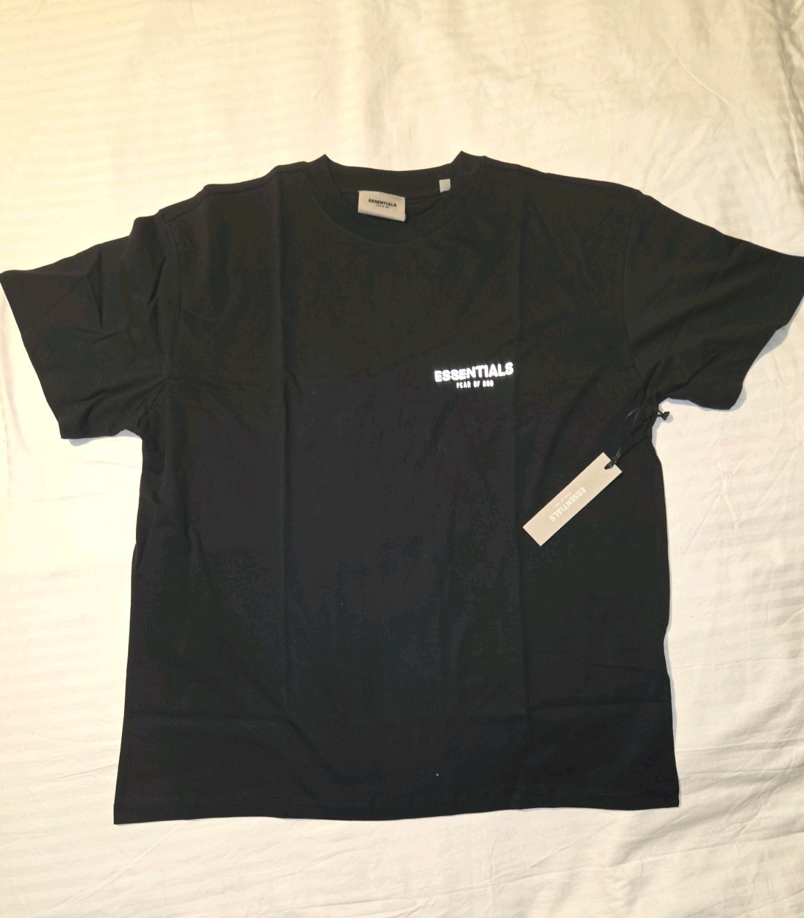 Essentials Fear of God Men’s Black Logo Crew Neck T-Shirt L Short Sleeve