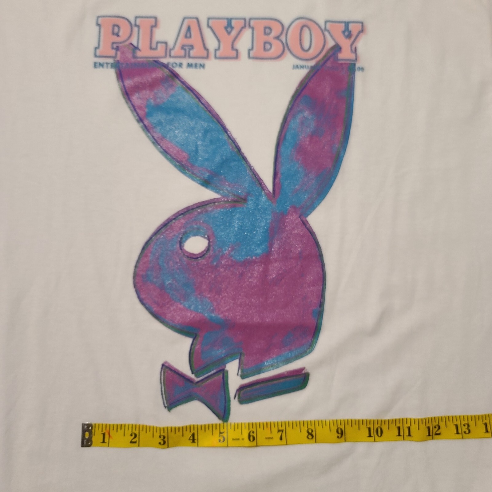 Playboy X Andy Warhol Graphic VTG Styled 1986 Design Cover Logo T-Vintage Sz L gallery