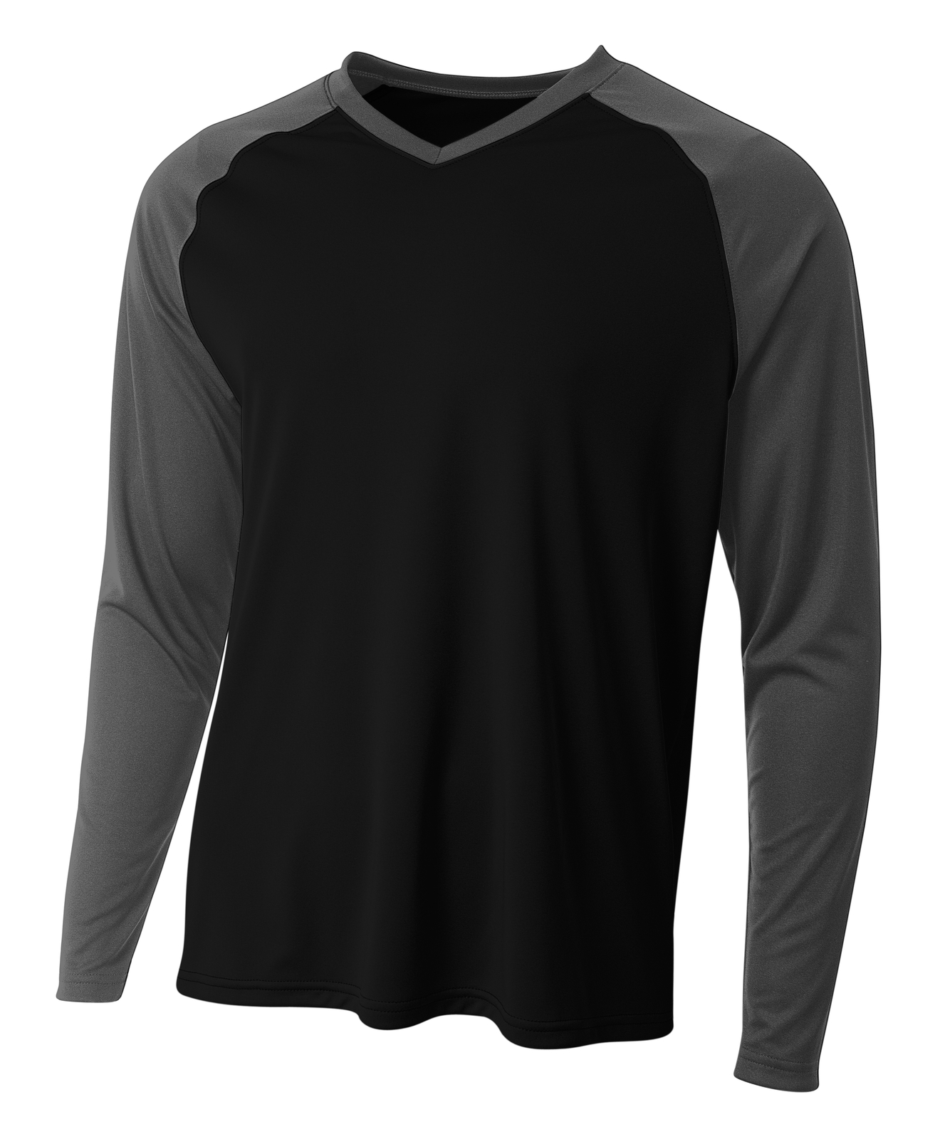 A4 Mens Micro Poly 4oz. Interlock Long Sleeves Strike Raglan T-Shirt N3374 gallery