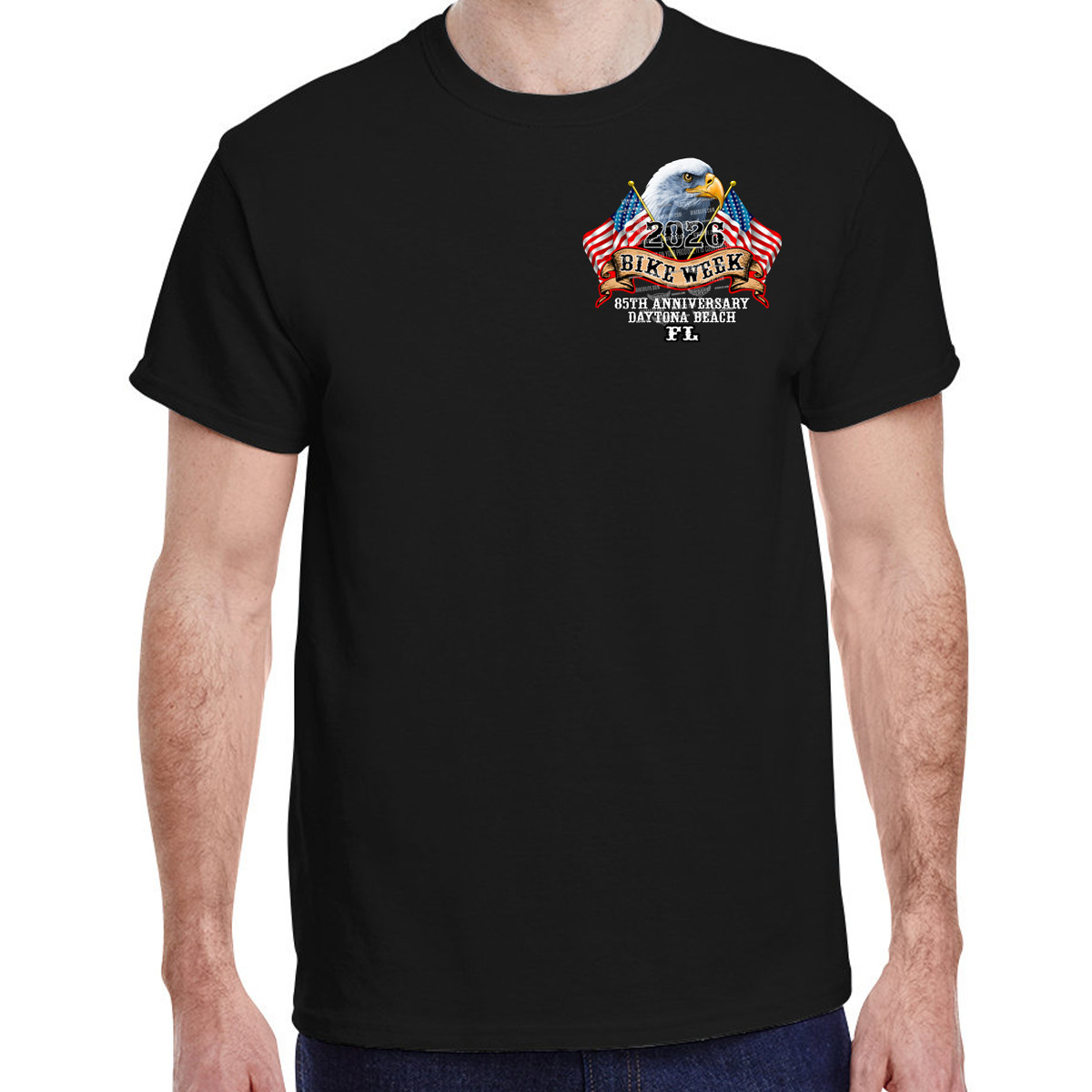 T-Shirt 2026 Bike Week Daytona Beach America Strong No Harley