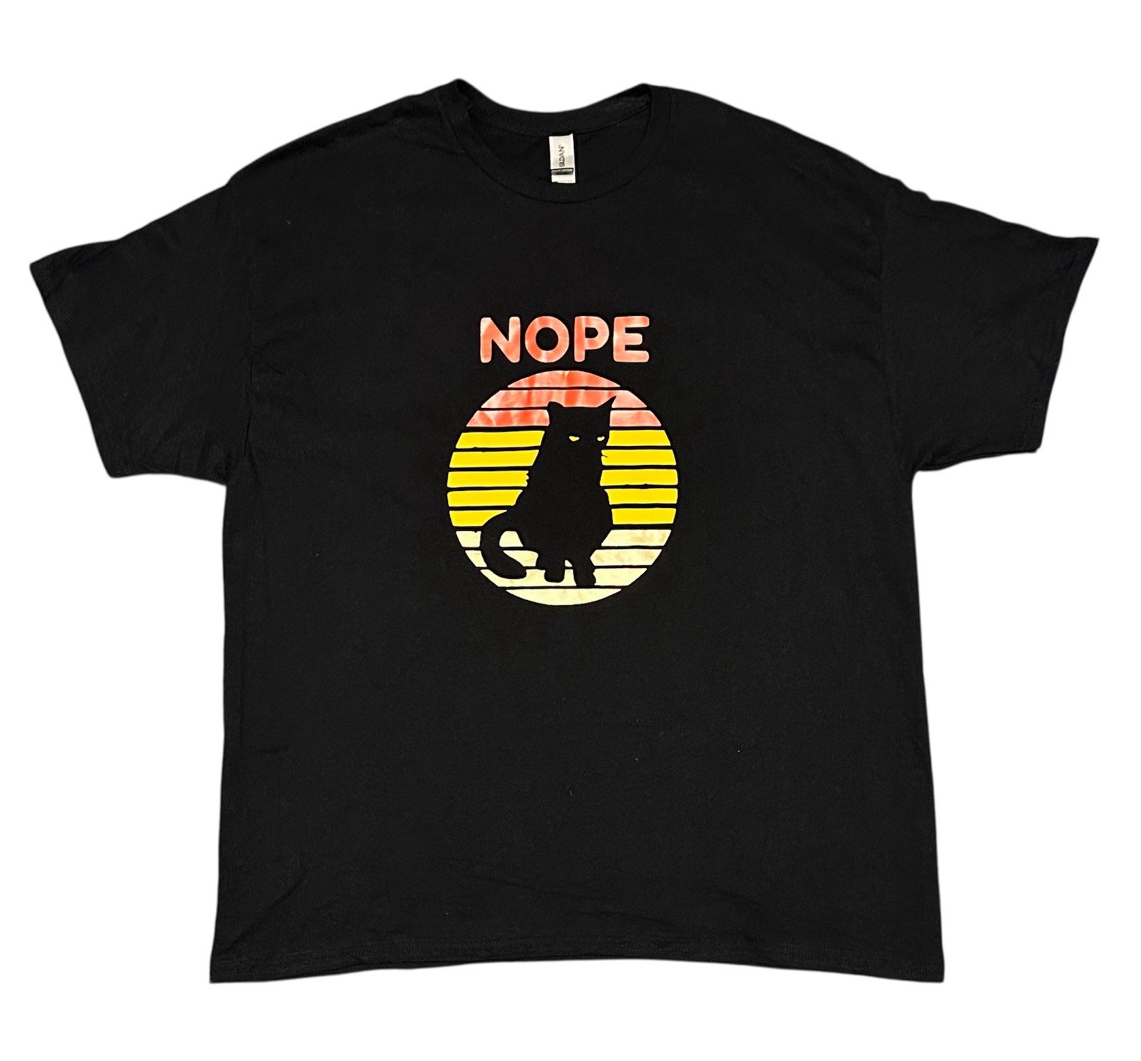 Nope Black Cat Men’s Black T Shirt Size XL Made By Gildan gallery