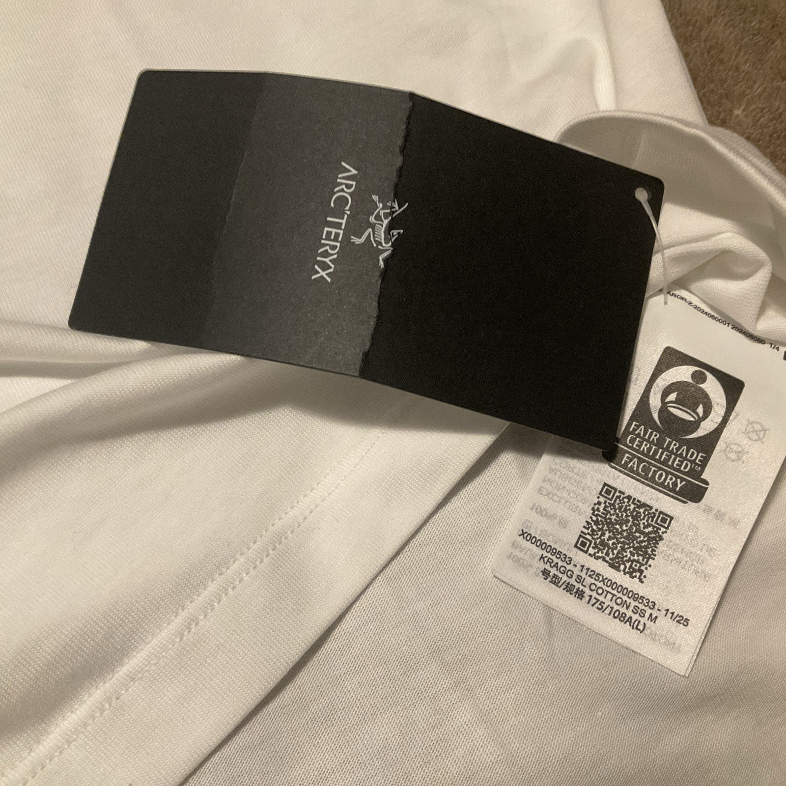 Arc'teryx Mens - Kragg SL Cotton SS Shirt S/S Tee T-shirt - White Light gallery