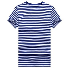 Comfortable Navy Blue and White Striped Men’s Tshirt for Sports and Daily Wear