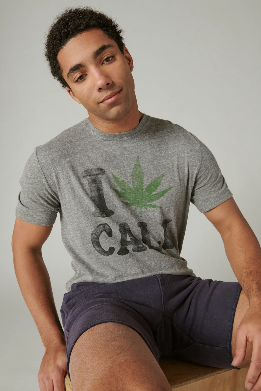Lucky Brand I Weed Cali Short Sleeve T Shirt – Mens Size Large
