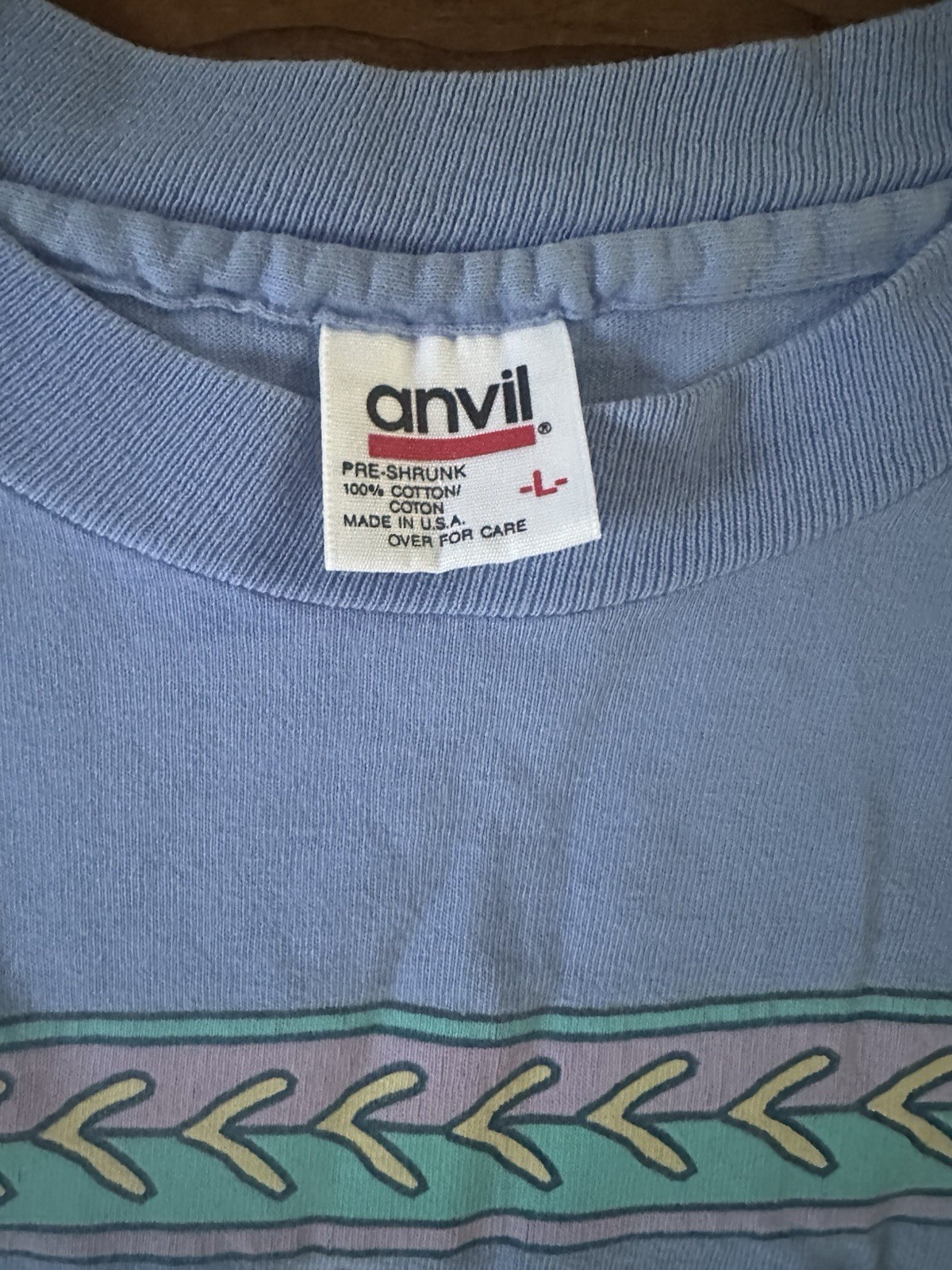 VTG Anvil Cape Cod Massachusetts Single Stitch T-Shirt Large Tribal Fish Blue gallery
