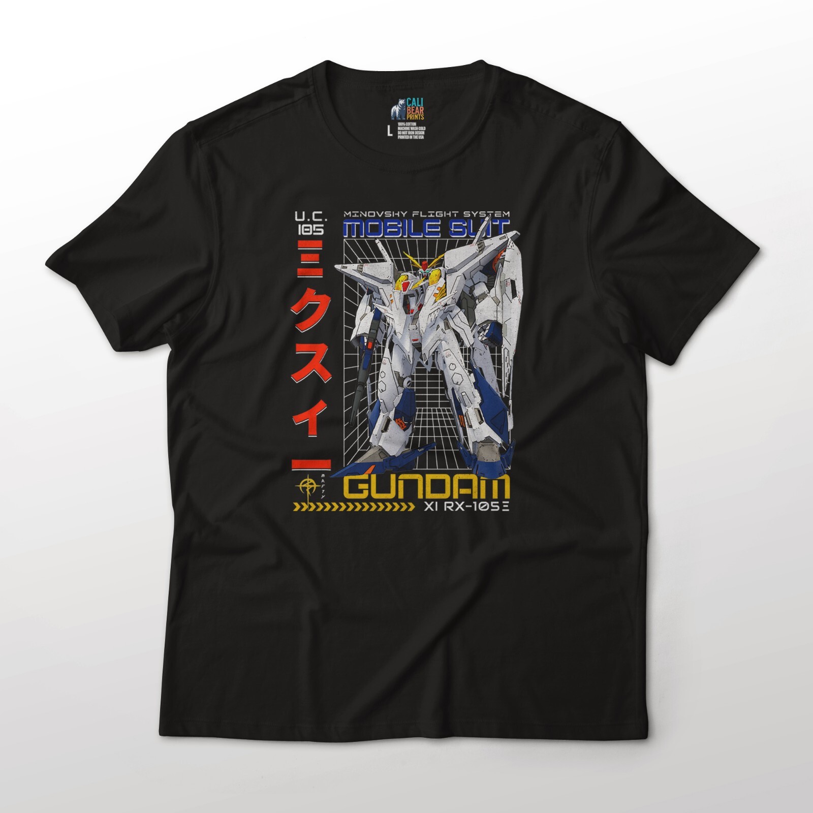 RX-105 XI Mobile Suit Gundam Hathaway’s Flash Anime Graphic Art Cotton T-Shirt