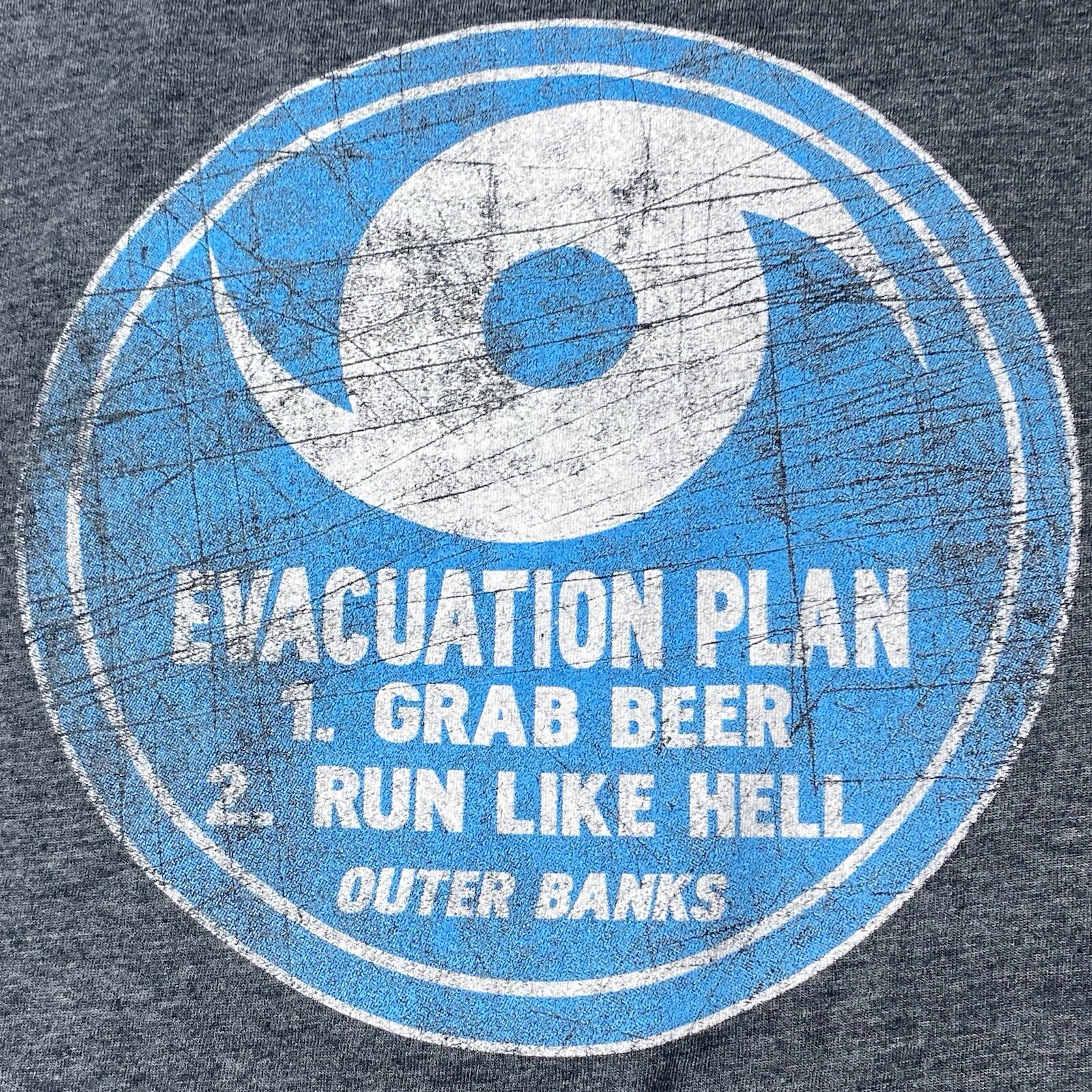 Outer Banks T Shirt Hurricane Funny Grab Beer Run! Adult Large L gallery