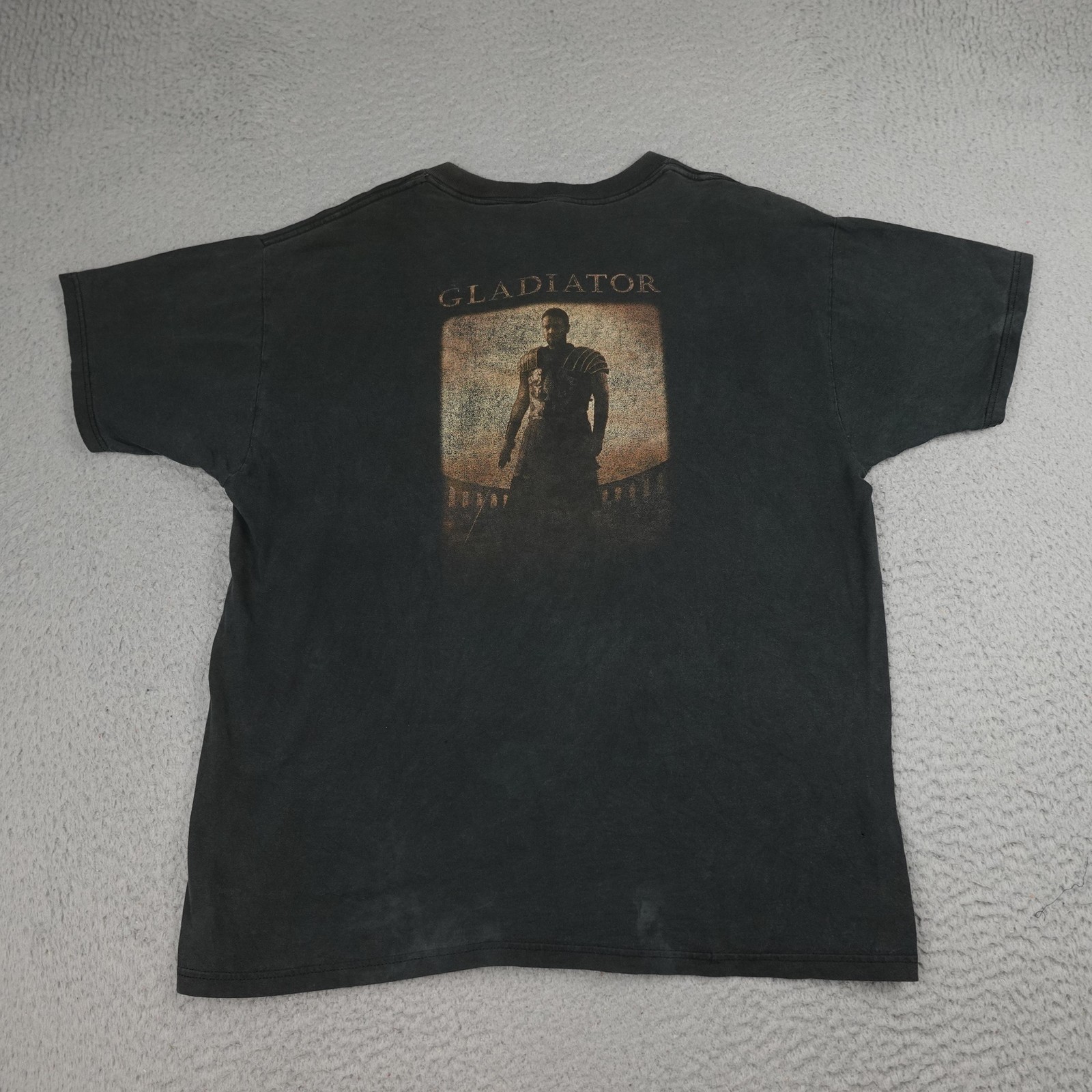 Vintage Gladiator Shirt Mens XL Black Fruit Of The Loom Graphic Movie Tee 2000s gallery