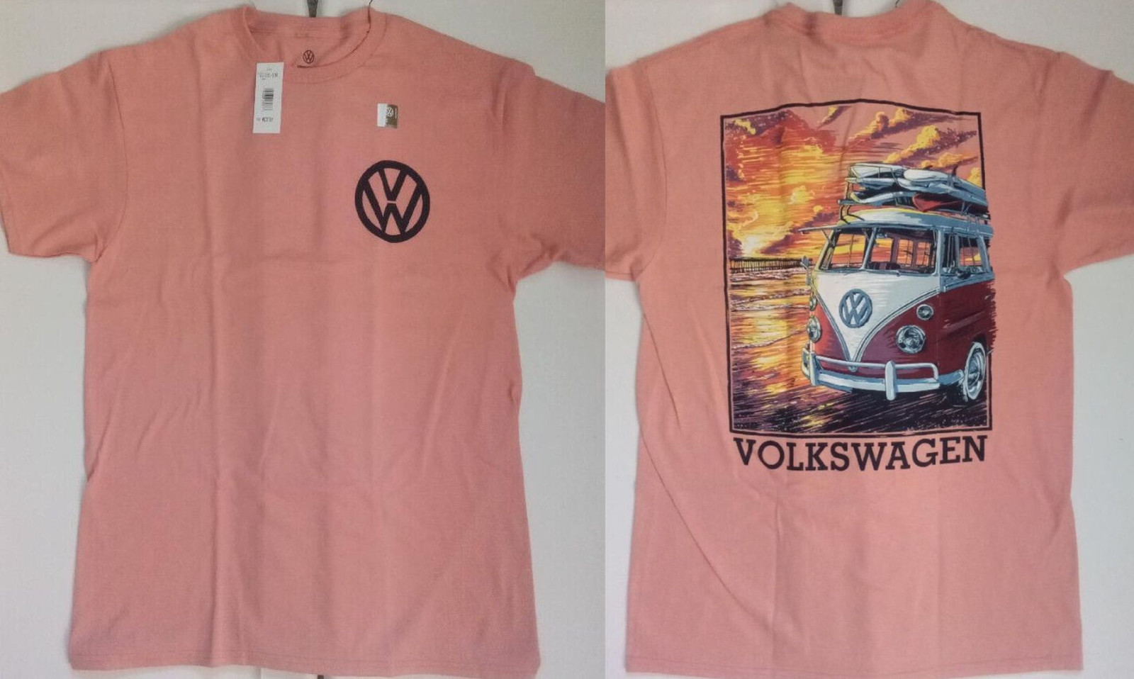 Volkswagen Bus VW Surfboard Surf Beach Sunset Officially Licensed T-Shirt gallery