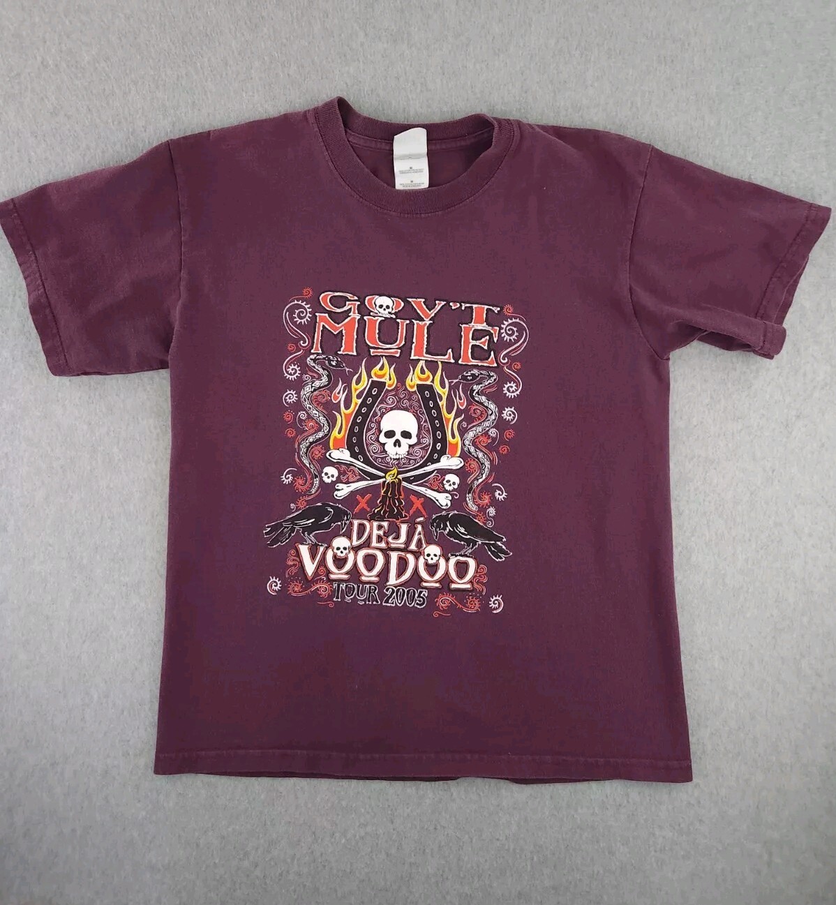 Vintage Gov’t Mule Tour 2005 Concert T-shirt Purple Deja Voodoo Size Medium
