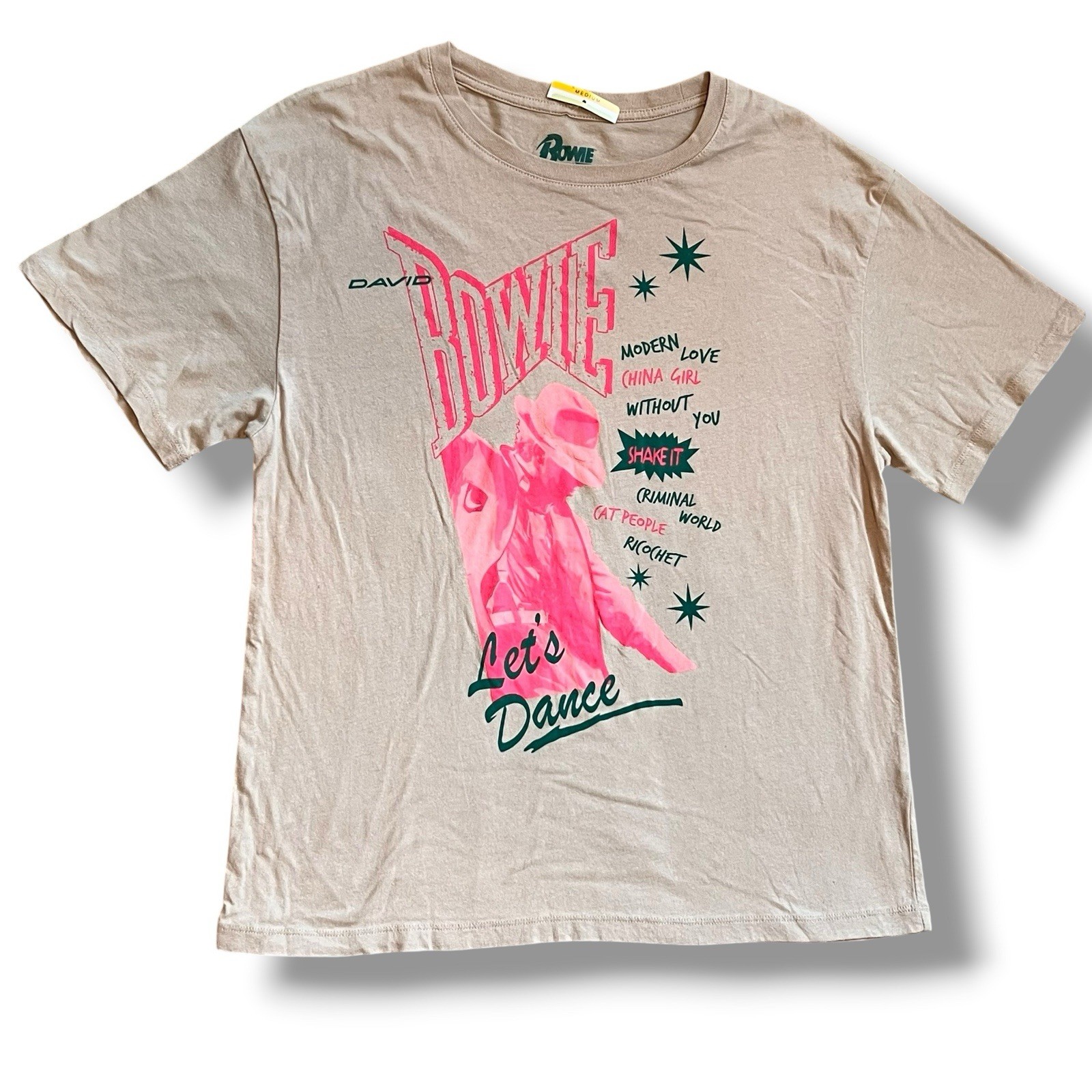 Brand New w/ Tags David Bowie Let's Dance Retro 70s Band T-Shirt Concert Sz M gallery