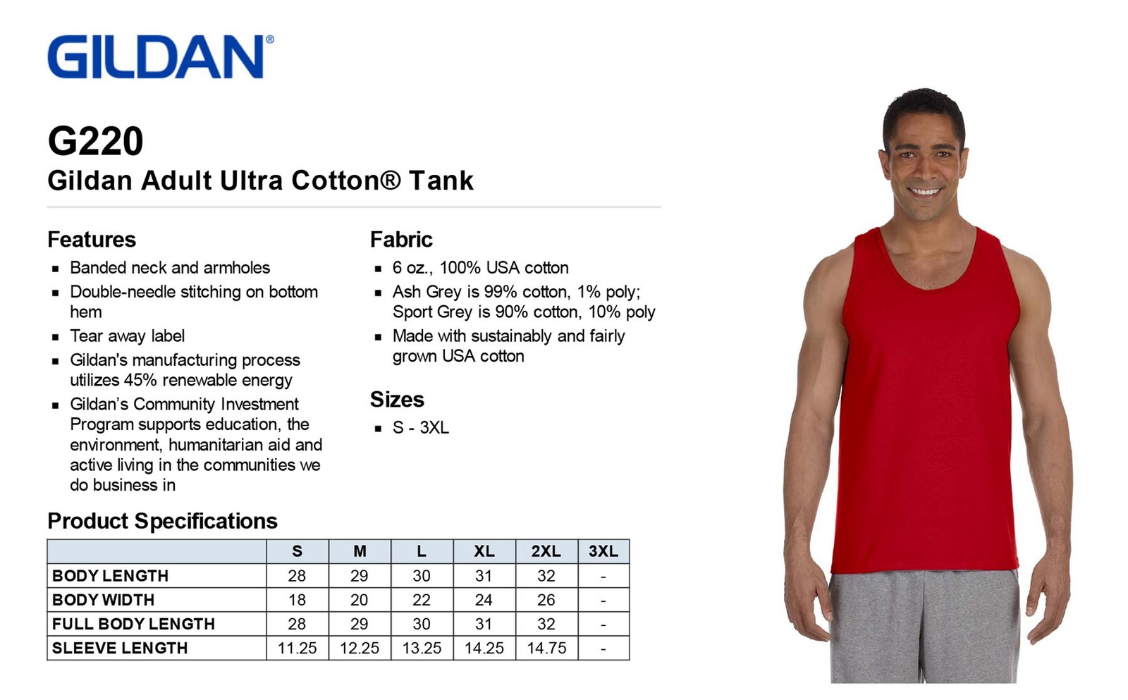 Gildan Mens Tank Top 100% Ultra Cotton Preshrunk 6 oz T-Shirt S-2XL G220 gallery