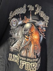 New Gildan Air Force SECOND TO NONE T-shirt BLACK Size XL~#315