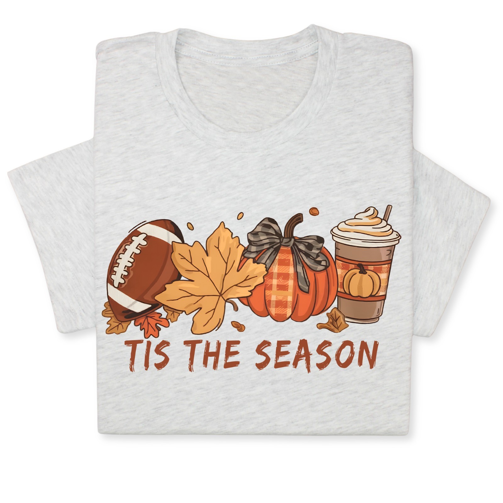 Tis the Season Fall T-Shirt, Pumpkin Spice & Football Autumn Tee gallery